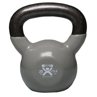 Kettlebell Vinyl Coated Weight Silver  25lb  11  Diameter