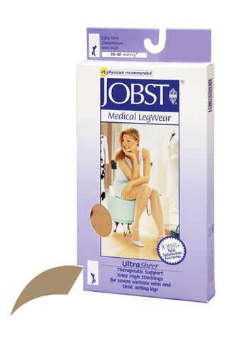 Jobst Ultrasheer 30-40mmHg Knee Hi Small (pr) Honey