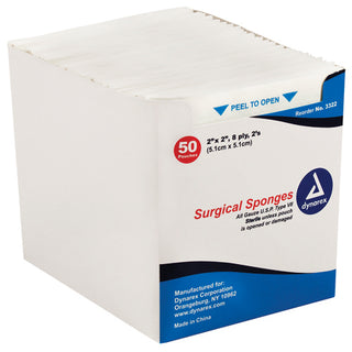 Gauze Sponges Sterile-2's 2 X 2 -8ply (50-2's per tray)