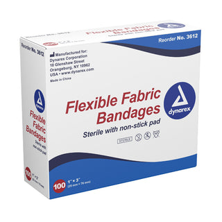 Flexible Fabric Adh Bandages Knuckle 1-1/2 x3   Bx/100