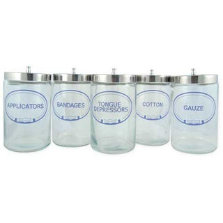 Sundry Jars- Labeled Glass (Set/5)   7  x 4.25