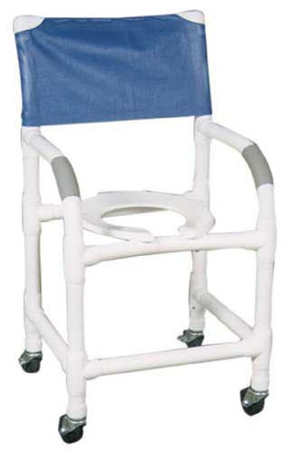 Silla de Ducha PVC con Asiento Blando Azul Deluxe Alargada