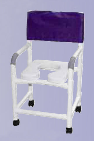 Shower Chair 18  Wide w/Soft Seat Elongated Sq Pail/FR