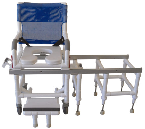 Dual Commode Shower/Transf PVC Chair Deluxew/OneStep Lock