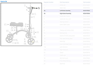 Complete Left Hand Brake for 790 Knee Walker