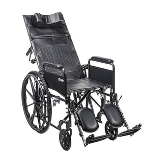 Drive Silver Sport Recliner Wheelchair with Vinyl Upholstery