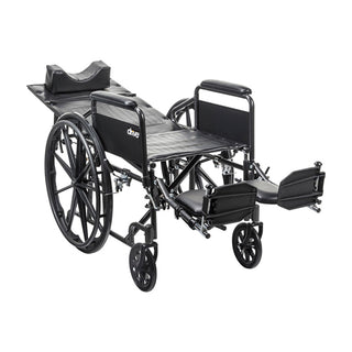 Drive Silver Sport Recliner Wheelchair with Vinyl Upholstery