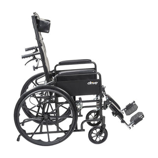 Drive Silver Sport Recliner Wheelchair with Vinyl Upholstery