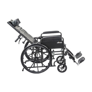 Drive Silver Sport Recliner Wheelchair with Vinyl Upholstery