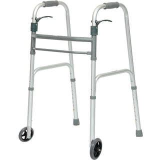 Folding Walker Trigger Release w/ 5  Wheels  Adult