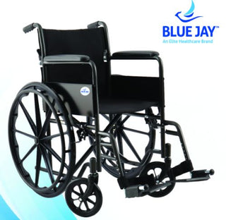 ROLL WITH ME 18" K1 Wheelchair Fixed Full Arms & SDF by Blue Jay