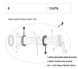 Ring Sleeve Seal Inner Tub for #115 Fluidotherapy Unit