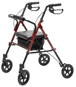 Set n' Go Wide Rollator Ht Adj Burgundy